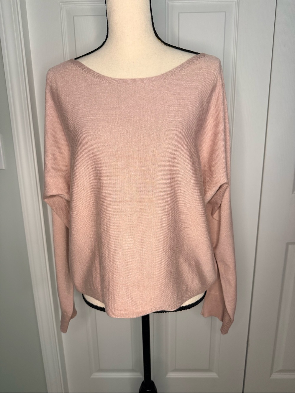Cynthia Rowley woman’s Blush Pink Dolman Sleeve Pullover Knit Sweater Top XL